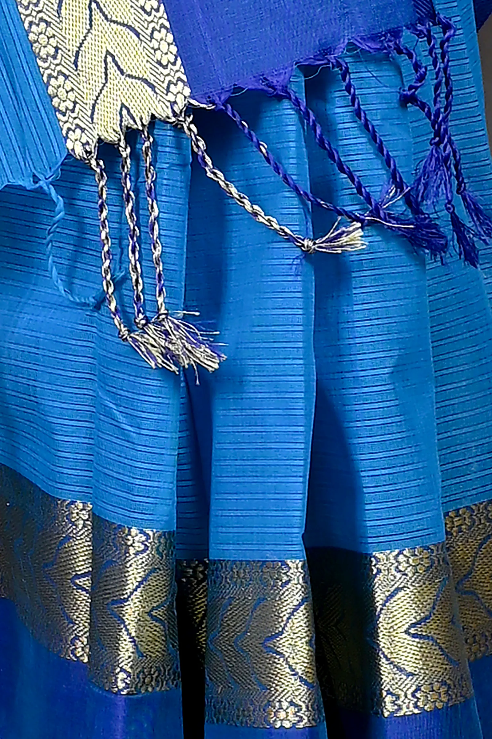 Sky Blue Pure Cotton Parvin Tant Saree (580)